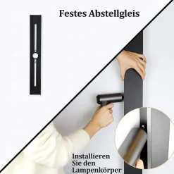 NETTLIFE applique murale LED applique extérieure 100CM noir 3000K IP65 longue 26W villa en acrylique pour maison mur jardins