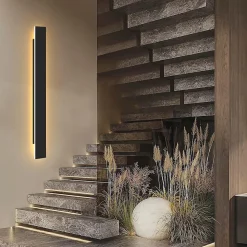 NETTLIFE applique murale LED applique extérieure 100CM noir 3000K IP65 longue 26W villa en acrylique pour maison mur jardins