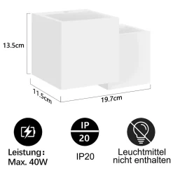 NETTLIFE Applique murale d'intérieur en plâtre blanc G9 moderne pour couloir, escalier, haut et bas