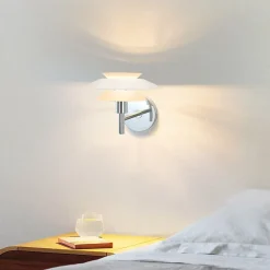 NETTLIFE Applique murale intérieur pour chambre à coucher - Design en métal blanc, créative lampe de couloir G9 Sans ampoule