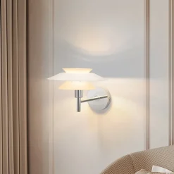 NETTLIFE Applique murale intérieur pour chambre à coucher - Design en métal blanc, créative lampe de couloir G9 Sans ampoule