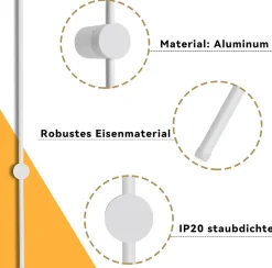 NETTLIFE applique murale LED applique intérieure moderne 100 cm blanc chaud 3000 K orientable