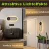 NETTLIFE Applique murale LED d'intérieur - 12W lampe d'escalier 41cm noir lampe de couloir design moderne 3000K