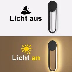 NETTLIFE Applique murale LED d'intérieur - 12W lampe d'escalier 41cm noir lampe de couloir design moderne 3000K