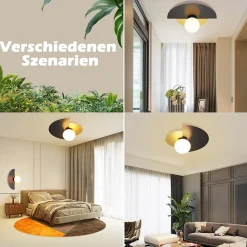 NETTLIFE applique murale noir doré couloir vintage verre et métal design moderne E14