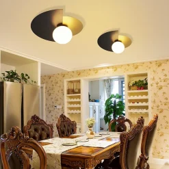 NETTLIFE applique murale noir doré couloir vintage verre et métal design moderne E14