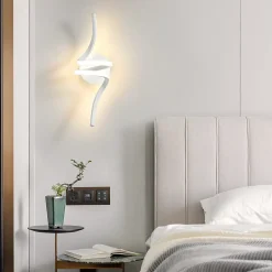 NETTLIFE Applique murale LED d'intérieur blanc moderne 7W pour escalier Blanc chaud 3000K