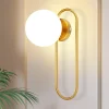 NETTLIFE Applique murale d'intérieur E14 boule de verre doré rétro moderne éclairage mural de chambre à coucher