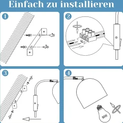 NETTLIFE Applique murale LED extérieure 5W IP65, noir, blanc chaud