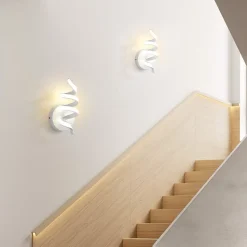 NETTLIFE Applique murale LED d'intérieur moderne 7 W pour escalier Blanc chaud 3000 K