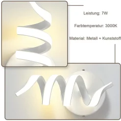 NETTLIFE Applique murale LED d'intérieur moderne 7 W pour escalier Blanc chaud 3000 K