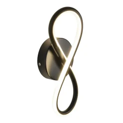 NETTLIFE Applique murale LED noire 7 W design incurvé blanc chaud 3000 K pour escalier d'intérieur