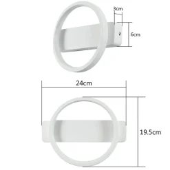 NETTLIFE Applique murale LED intérieure - Blanc Design moderne Applique murale 7W blanc chaud 3000K