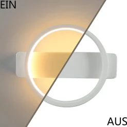 NETTLIFE Applique murale LED intérieure - Blanc Design moderne Applique murale 7W blanc chaud 3000K