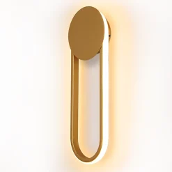 NETTLIFE Applique murale LED d'intérieur - Lampe d'escalier 12W 41cm Lampe de couloir dorée Design moderne 3000K Blanc chaud