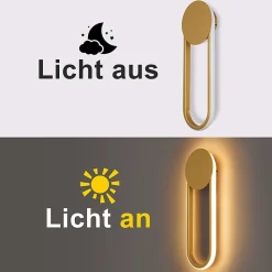 NETTLIFE Applique murale LED d'intérieur - Lampe d'escalier 12W 41cm Lampe de couloir dorée Design moderne 3000K Blanc chaud