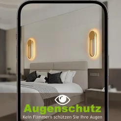 NETTLIFE Applique murale LED d'intérieur - Lampe d'escalier 12W 41cm Lampe de couloir dorée Design moderne 3000K Blanc chaud