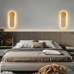 NETTLIFE Applique murale LED d'intérieur - Lampe d'escalier 12W 41cm Lampe de couloir dorée Design moderne 3000K Blanc chaud