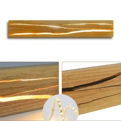 NETTLIFE Applique Murale LED Applique Intérieure Bois Moderne Couloir Lampe 3000K Blanc Chaud 50CM Lampe de Salon Indirecte 8W