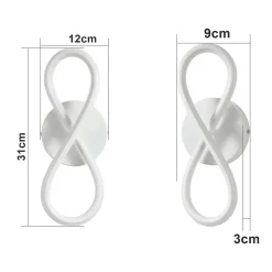 NETTLIFE Applique murale LED 7 W design incurvé blanc chaud 3000 K pour escalier d'intérieur