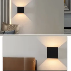 NETTLIFE applique murale extérieure LED applique intérieure lot de 4 noir or 5W IP65 orientable 3000K