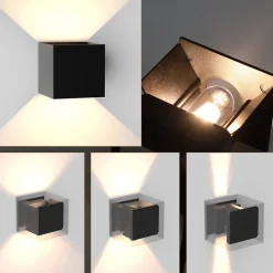 NETTLIFE Applique murale LED Intérieur Extérieur : lot de 2 lampes extérieures Blanc chaud IP65 Applique extérieure G9 Blanc