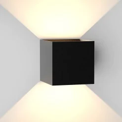 NETTLIFE Applique murale LED extérieure 5W IP65, noir, blanc chaud 3000K