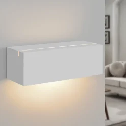 NETTLIFE Applique murale d'intérieur en plâtre blanc G9 moderne pour couloir, escalier, haut et bas