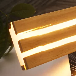 Nettlife Applique Murale LED Bois Intérieur 80cm - Lampe Salon 13W Blanc Chaud 3000K, Design Moderne