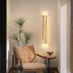 Nettlife Applique Murale LED Bois Intérieur 80cm - Lampe Salon 13W Blanc Chaud 3000K, Design Moderne