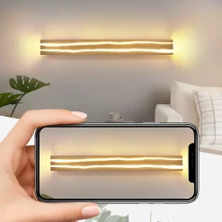 Nettlife Applique Murale LED Bois Intérieur 80cm - Lampe Salon 13W Blanc Chaud 3000K, Design Moderne