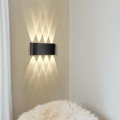 NETTLIFE Applique murale LED pour intérieur : lot de 2 appliques murales extérieures noires haut vers le bas 7 W IP65