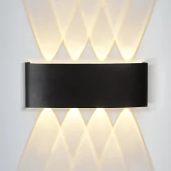 NETTLIFE Applique murale LED pour intérieur : lot de 2 appliques murales extérieures noires haut vers le bas 7 W IP65