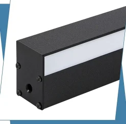 NETTLIFE Ensemble de 2 appliques muralesd'intérieur noir 100 CM éclairage mural moderne couloir 32 W