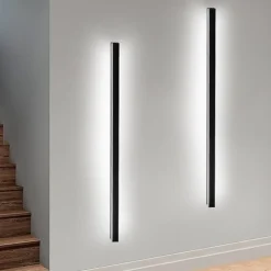 NETTLIFE Ensemble de 2 appliques muralesd'intérieur noir 100 CM éclairage mural moderne couloir 32 W