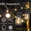 NETTLIFE guirlande lumineuse LED extérieur 15m lumière de jardin IP65 étanche 16 ampoules