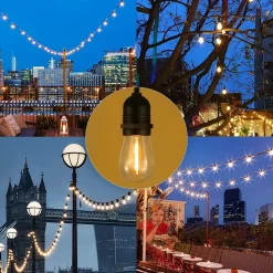 NETTLIFE guirlande lumineuse LED extérieur 15m lumière de jardin IP65 étanche 16 ampoules