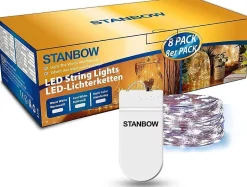 NETTLIFE Guirlande Lumineuse LED Pack de 8 Fil de Cuivre Blanc Froid 2M avec Chaîne Lumineuse à Batterie