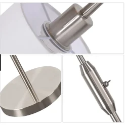 NETTLIFE Lampadaire 1 flamme Salon Liseuse - E14 Vintage Rotation Abat-jour Boho Industriel Lampe sur pied Couloir Chambre