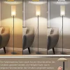 NETTLIFE Lampadaire LED à Intensité Variable Rétro Abat-jour En Tissu Pour Salon Avec Interrupteur à Tirette