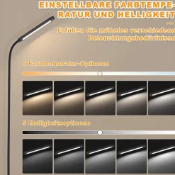 NETTLIFE Lampadaire LED Salon Dimmable Noir Lampadaire 11w 360 Flexible Canapé