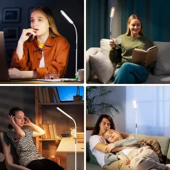 NETTLIFE Lampadaire LED Salon Dimmable Blanc Lampadaire 11w 360 Flexible Canapé