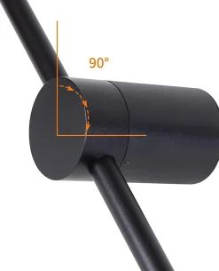 NETTLIFE Lampadaire LED salon 9W, noir, touch control, minuterie