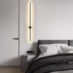 NETTLIFE Lampadaire LED salon 9W, noir, touch control, minuterie