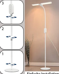 NETTLIFE Lampadaire LED Salon dimmable- 158CM Moderne réglables Lampadaire tactile 9W avec minuterie & fonction mémoire