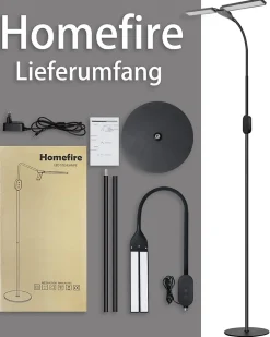 NETTLIFE Lampadaire moderne salon, tissu noir or, E27, 144cm