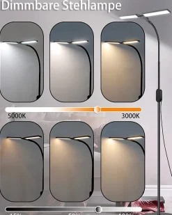 NETTLIFE Lampadaire moderne salon, tissu noir or, E27, 144cm