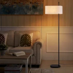 NETTLIFE Lampadaire salon lampadaire vintage 154cm noir E27 lampadaires avec interrupteur au pied