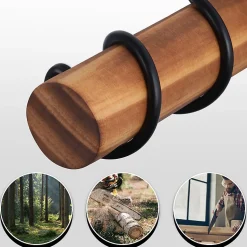 Nettlife lampadaire salon lampadaire noir : lampadaire bois métal industriel e27 lampadaire 2 lumières 152cm (sans ampoule)