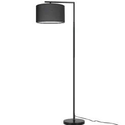 NETTLIFE Lampadaire salon noir, tissu, E27 max 40W, 166cm, sans ampoule